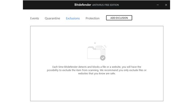 Bitdefender Free Edition File Exceptions