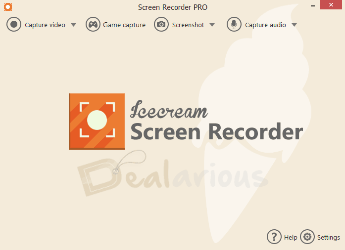 Home Screen of Icecream Screen Recorder