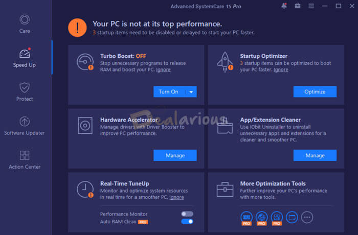 Advanced SystemCare pro review: Speedup