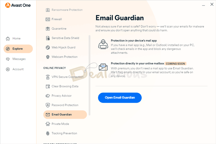 Avast one Email Guardian
