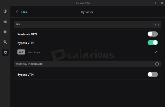 bypass VPN for some websites