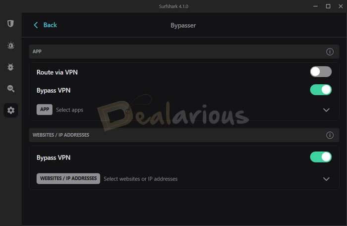 how to bypass VPN for some applications