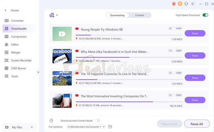 Download Videos from Uniconverter 14