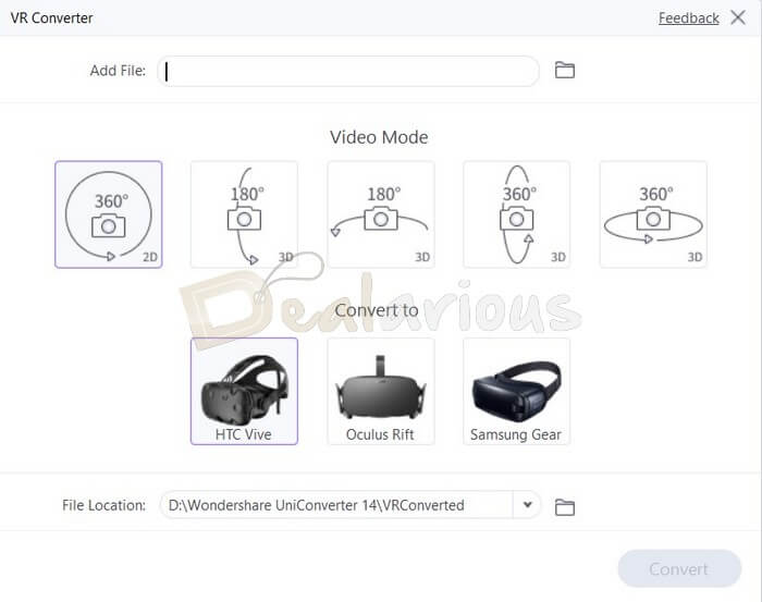 Convert Videos to Virtual Reality in UniConverter 14