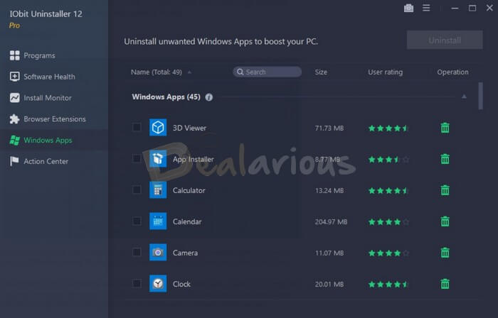 Remove Windows built-in Apps