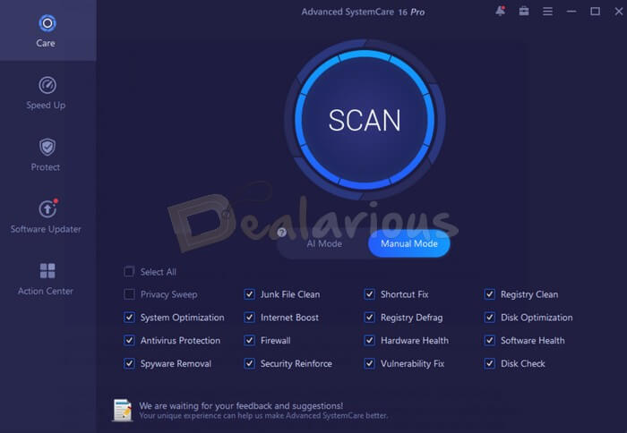 Scan and Clean your PC with Advanced SystemCare