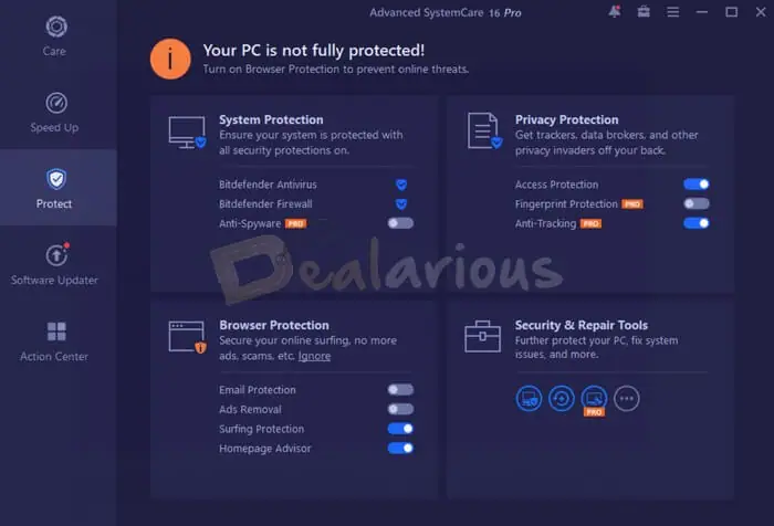 Advanced-Systemcare-16-Pro-Protect Recursos de proteção no Advanced SystemCare