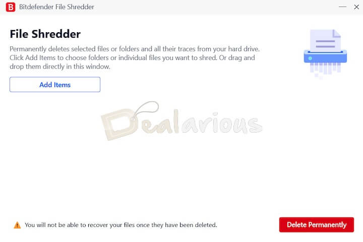 delete files permanently with Bitdefender