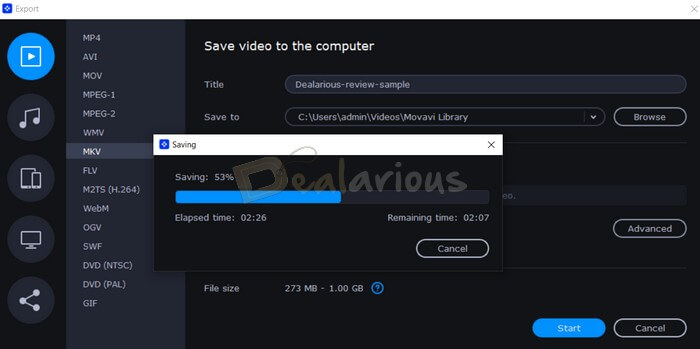 Exporting 4K videos in Movavi Video Editor