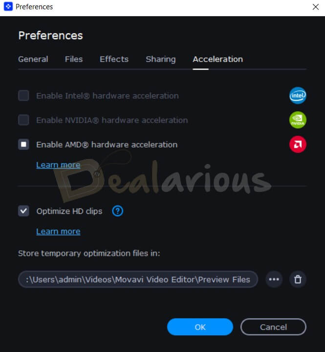 Movavi Video Editor Preferences