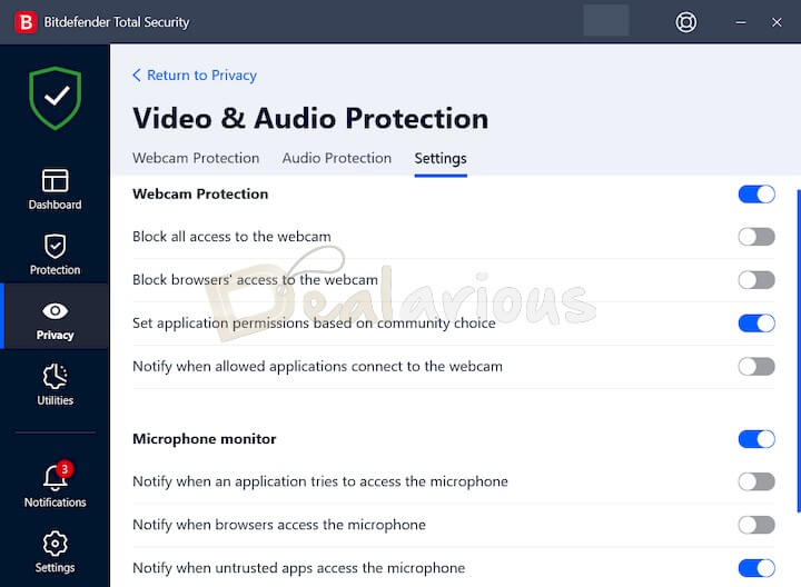 protect microphone and webcam privacy with Bitdefender