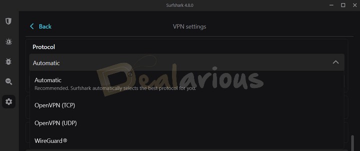 What vpn protocols are available in Surfshark
