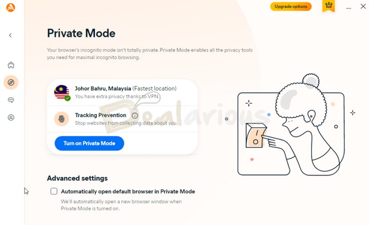 Avast One Private Mode Settings