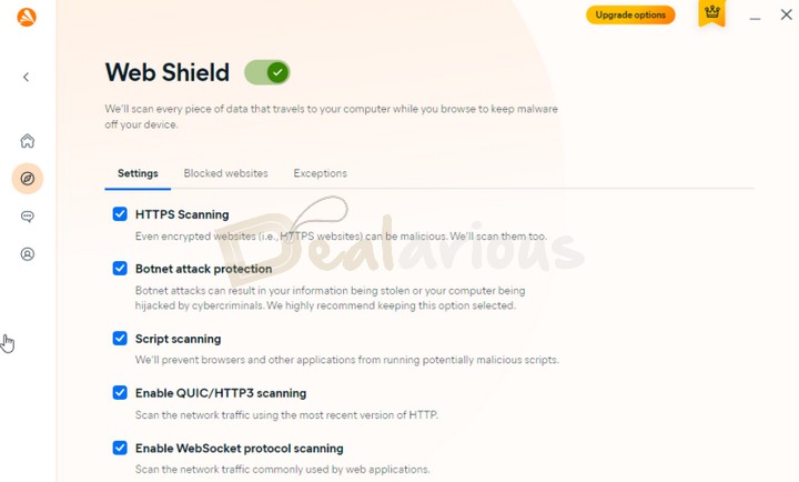 Avast One Web Browsing Protection