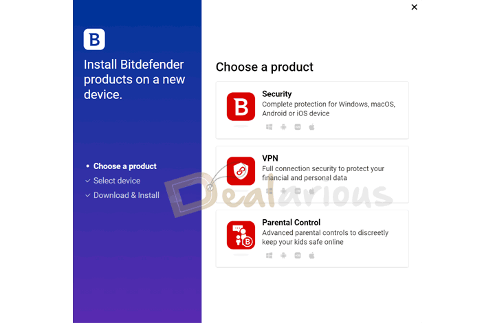 Bitdefender Installation options