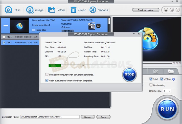 Winx DVD Ripper Conversion frequency