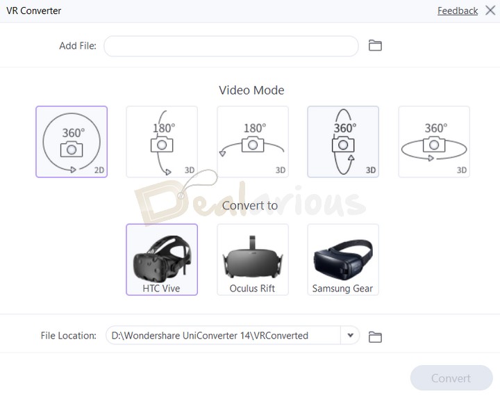 Convert Videos to Virtual Reality in UniConverter 15