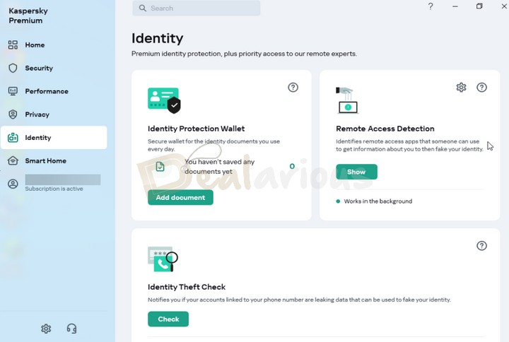 Identity protection features in Kaspersky Premium