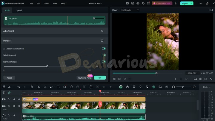 Remove or reduce background noise in  videos using Filmora