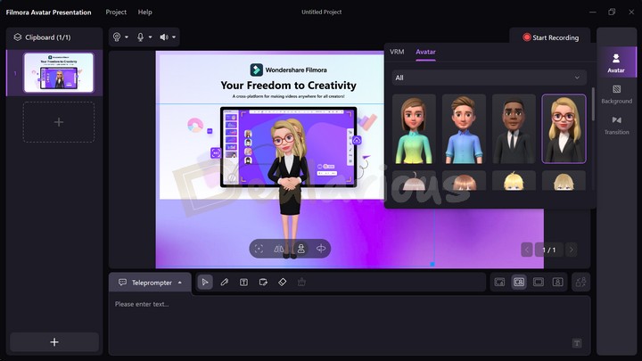 Screen Recording with Virtual Avatar