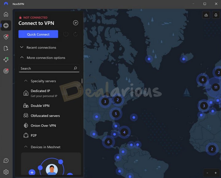 NordVPN Interface review