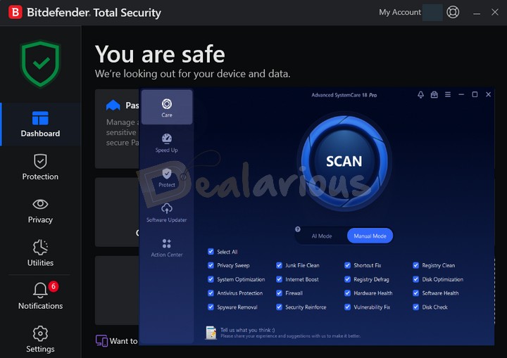 Advanced Systemcare compatibility with Bitdefender