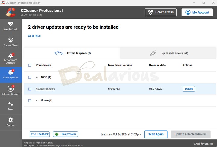 Update drivers with CCleaner 6