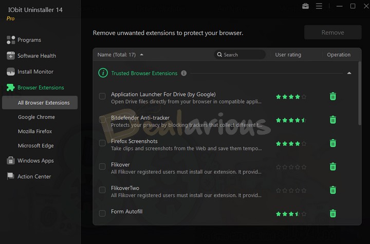 Remove Unwanted Browser Extensions with IObit Uninstaller 14