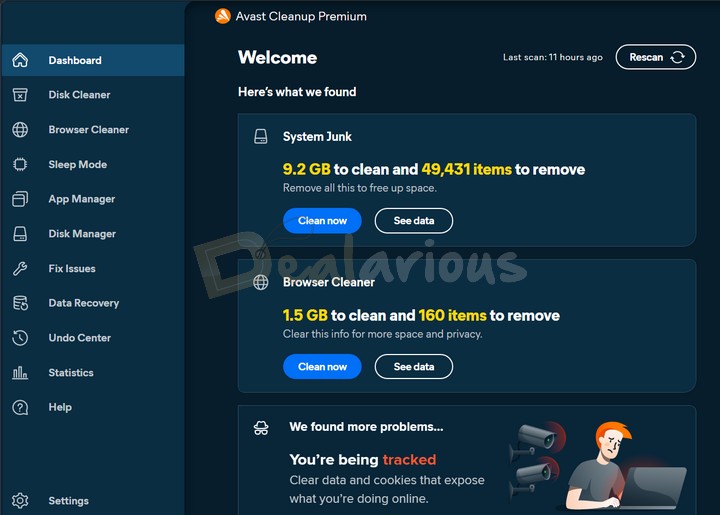 Tools in Avast Cleanup Premium