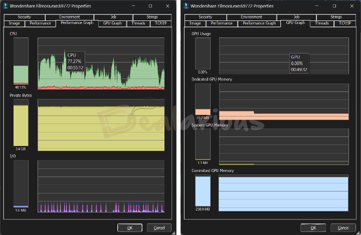 Filmora Resource Usage when Exporting