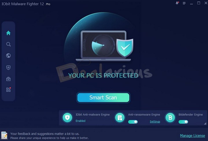 Homescreen of IObit Malware Fighter 12 Pro