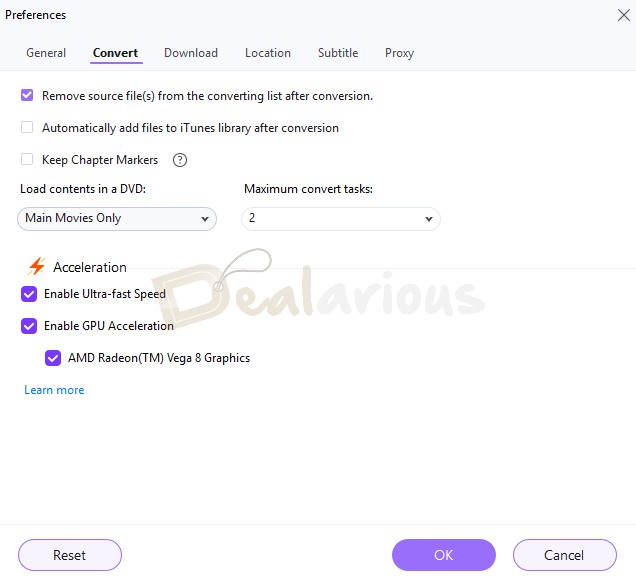 GPU Acceleration in UniConverter 16