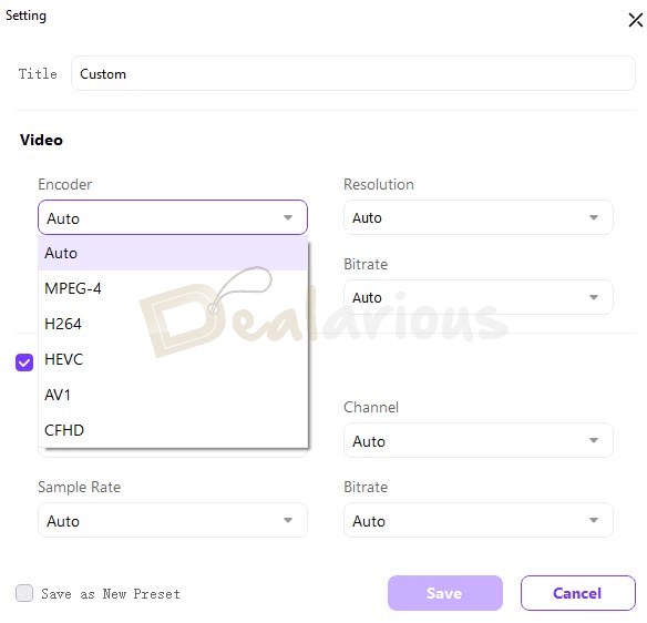 Conversion options in Uniconverter 16