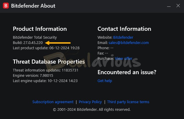 How to verify Bitdefender version