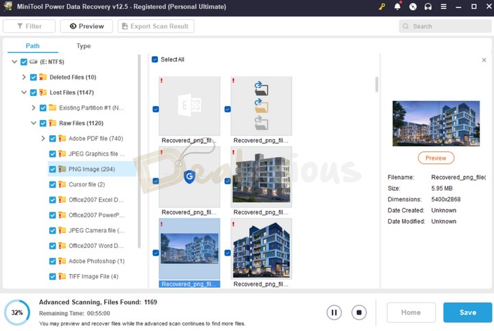 Preview of Recovered Files in MiniTool Power Data Recovery