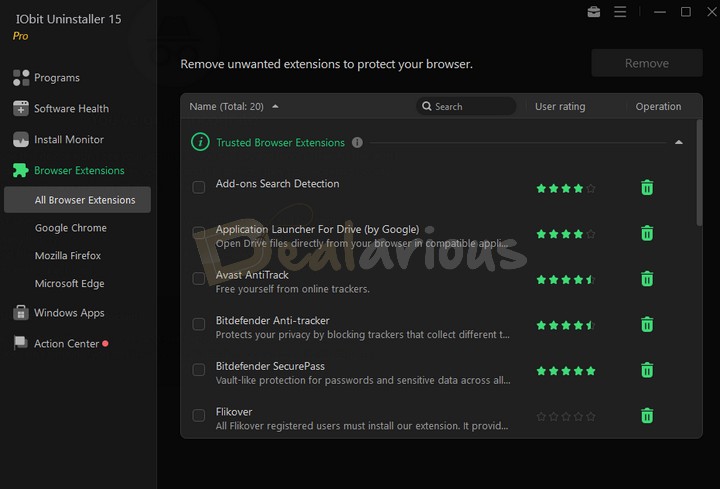 Remove Unwanted Browser Extensions with IObit Uninstaller 15