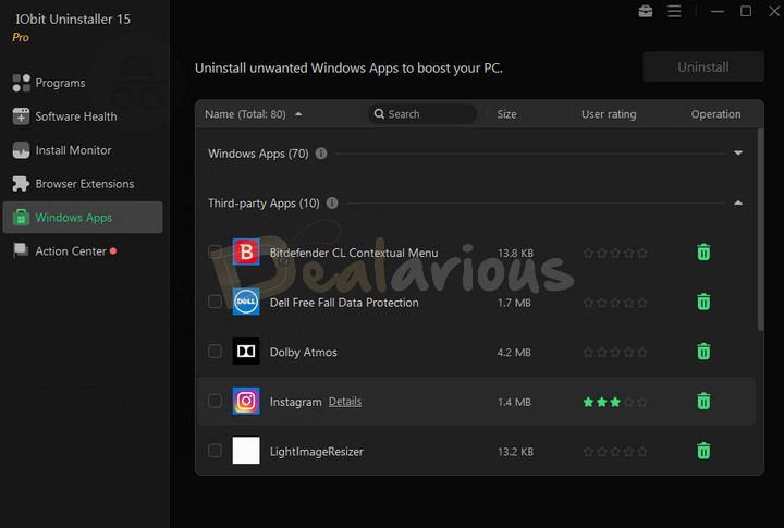 Remove Windows built-in Apps