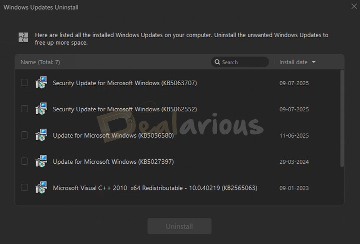 Uninstall Windows Updates with IObit Uninstaller