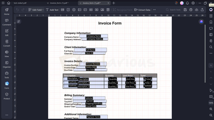 Non Interactive PDF Form Filling Filling the non-interactive form using Recognize Form feature in PDFelement 12