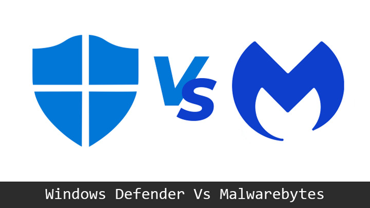 Windows-Defender-Vs-Malwarebytes-Free-featured-image Windows Defender vs Malwarebytes Free comparison graphic with shield and Malwarebytes logos