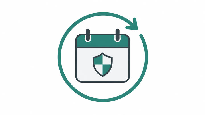 bitdefender-subscription-renewal Security calendar surrounded by a renewal arrow