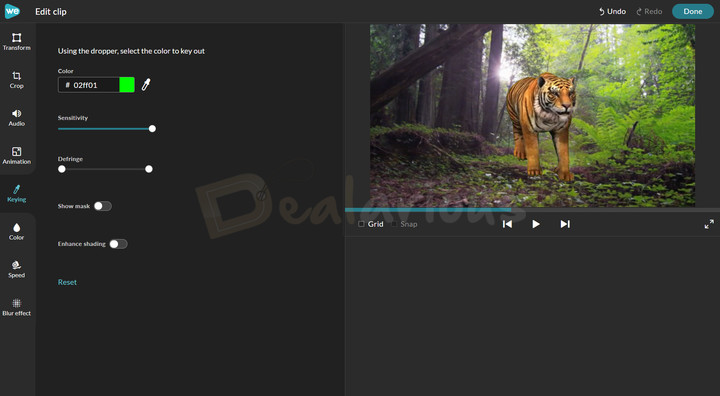 wevideo-chroma-keying chroma keying tool for removing a green screen background