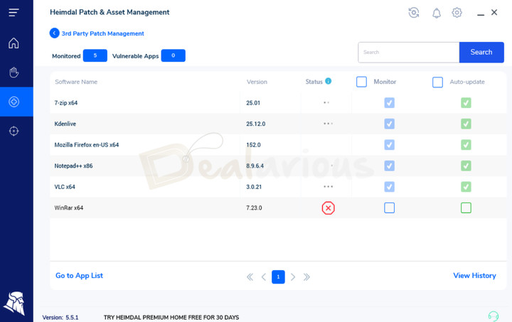 heimdal-updating-apps Heimdal updating apps through its 3rd Party Patch Management feature
