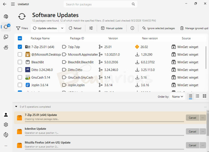unigetui-updating-apps-in-process UniGetUI updating apps sequentially in bulk